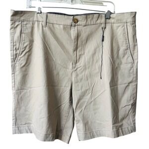 Daniel Hechter Paris Flat Front Chino Shorts Mens 40 Light Tan 9 Inch Inseam NWT